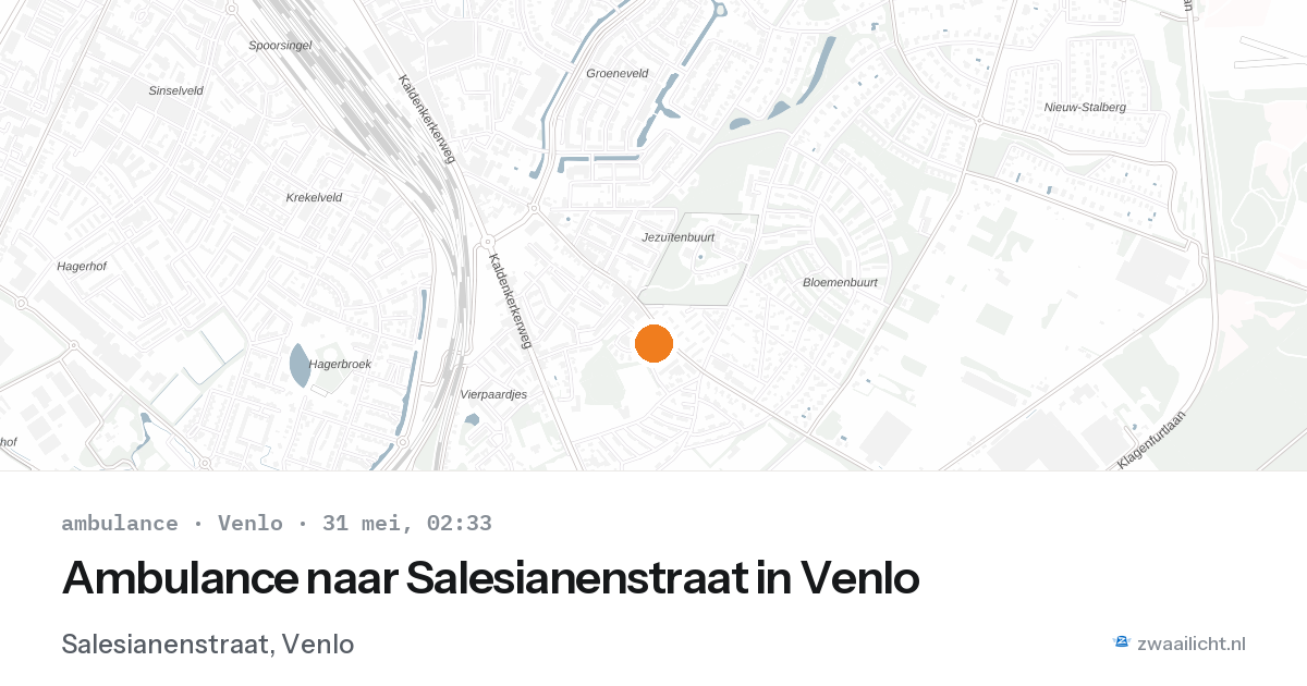 Ambulance naar Salesianenstraat in Venlo — 31 mei 2026