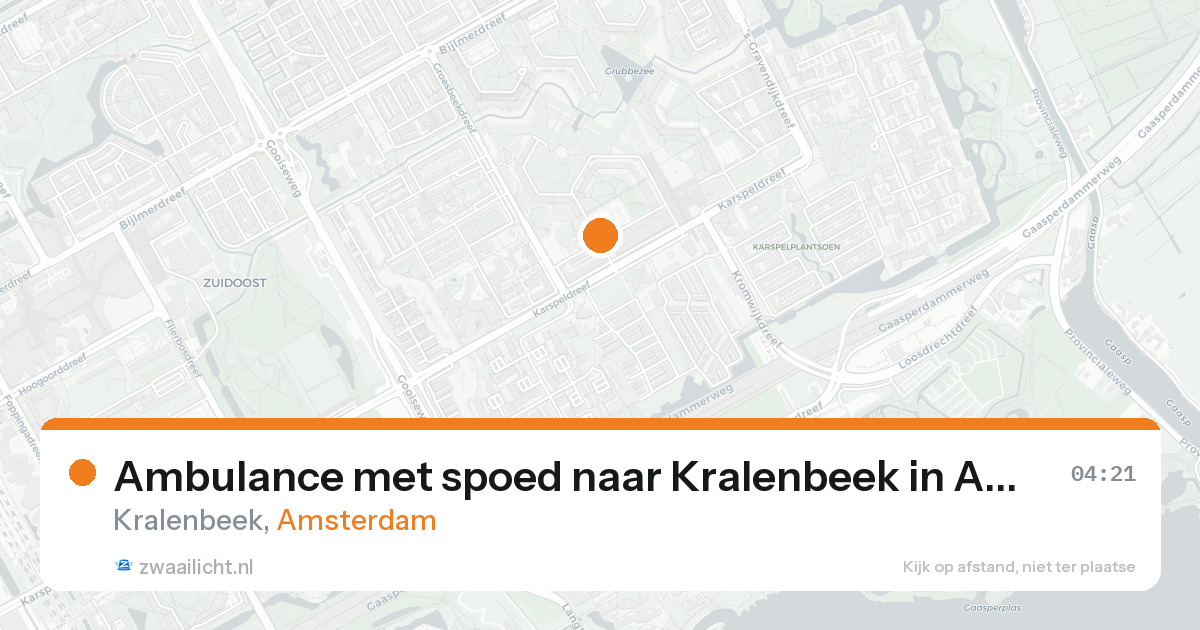 Ambulance met spoed naar Kralenbeek in Amsterdam — 24 aug 2026