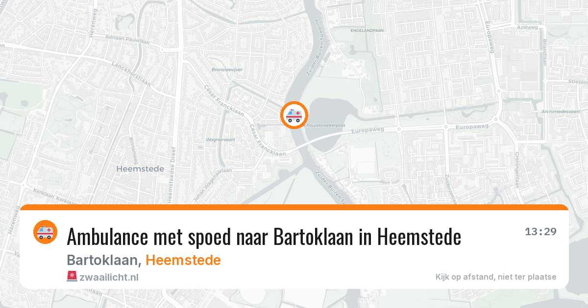 Ambulance met spoed naar Bartoklaan in Heemstede — 1 jul 2026
