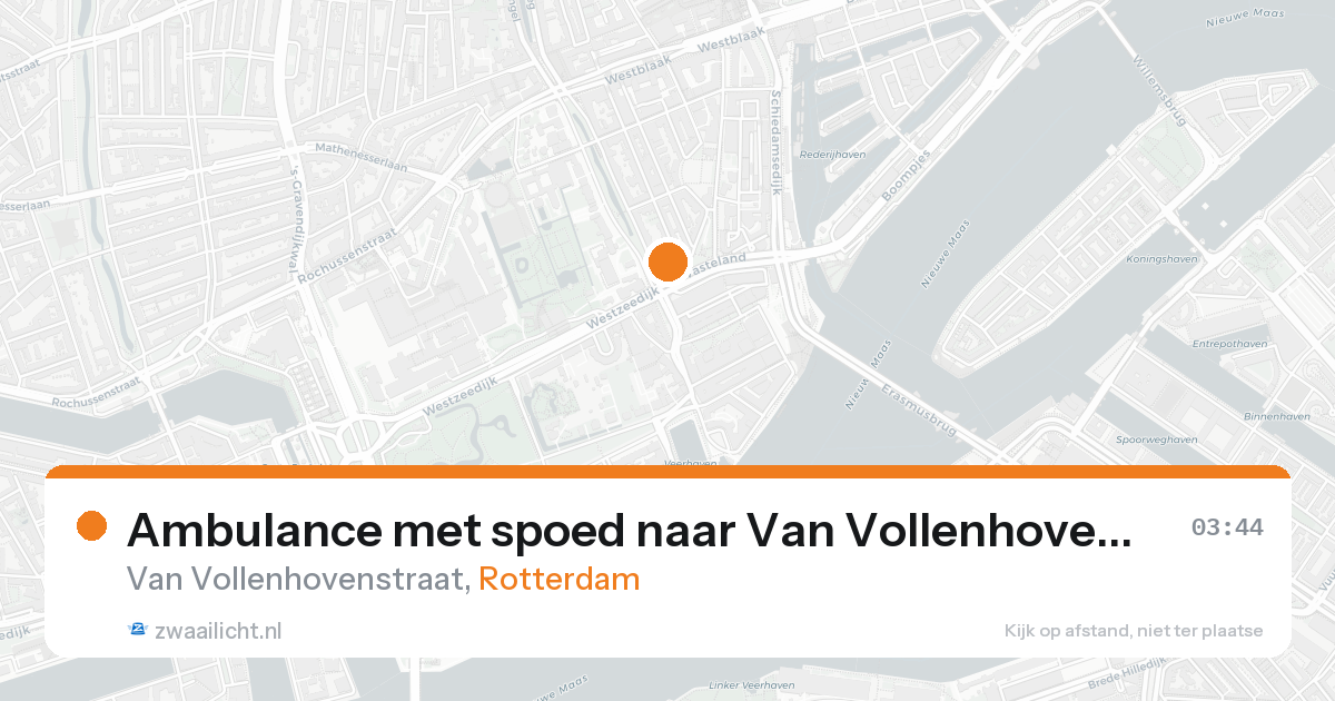 Ambulance met spoed naar Van Vollenhovenstraat in Rotterdam — 20 aug 2026