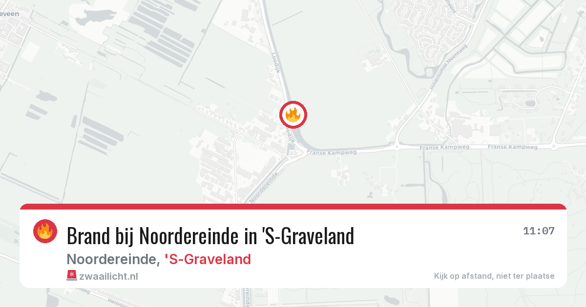 Brand bij Noordereinde in 'S-Graveland — 6 jul 2026