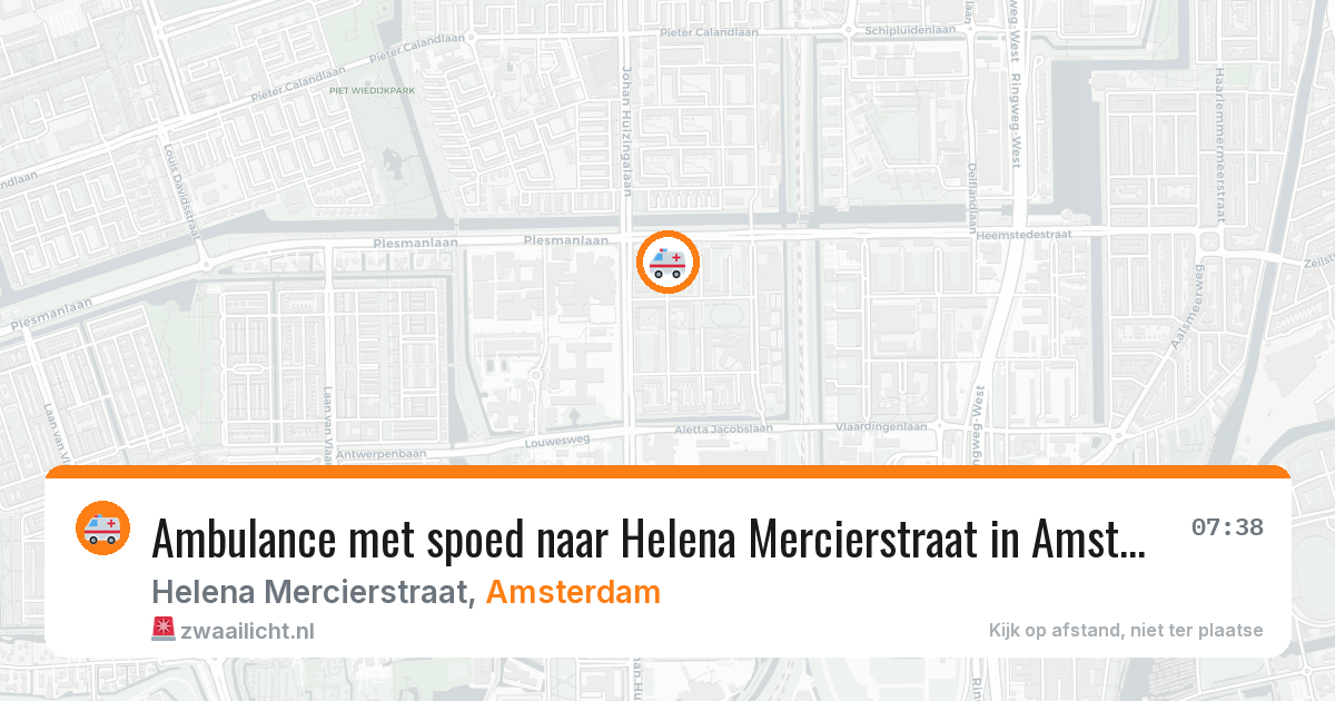 Ambulance met spoed naar Helena Mercierstraat in Amsterdam — 17 mei 2026