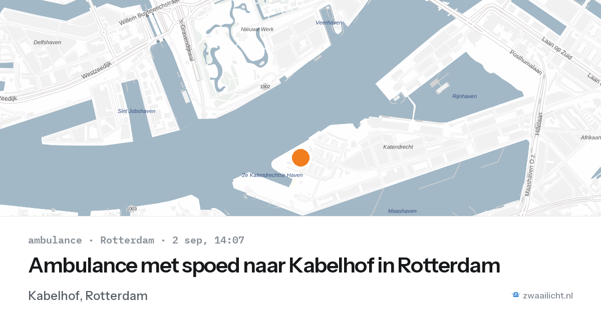 Ambulance met spoed naar Kabelhof in Rotterdam — 2 sep 2026