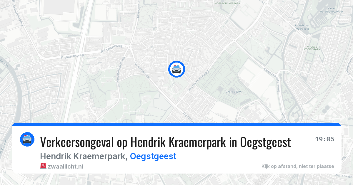 Verkeersongeval op Hendrik Kraemerpark in Oegstgeest — 12 mei 2026