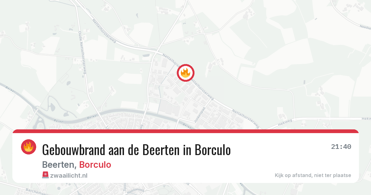 Gebouwbrand aan de Beerten in Borculo — 16 jun 2026
