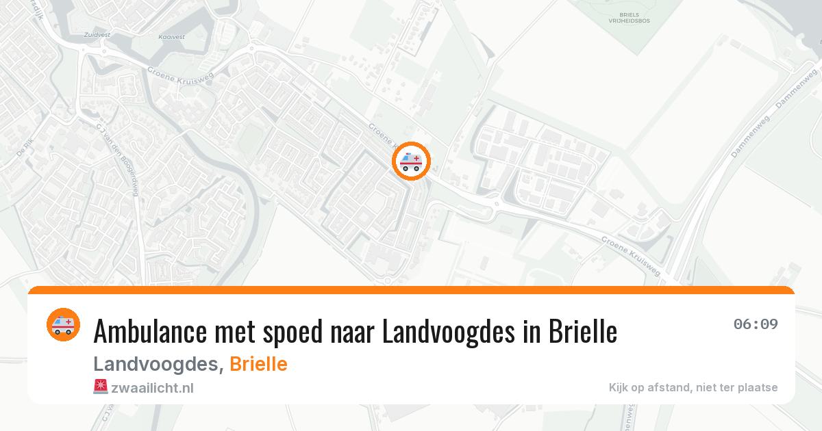 Ambulance met spoed naar Landvoogdes in Brielle — 5 aug 2026