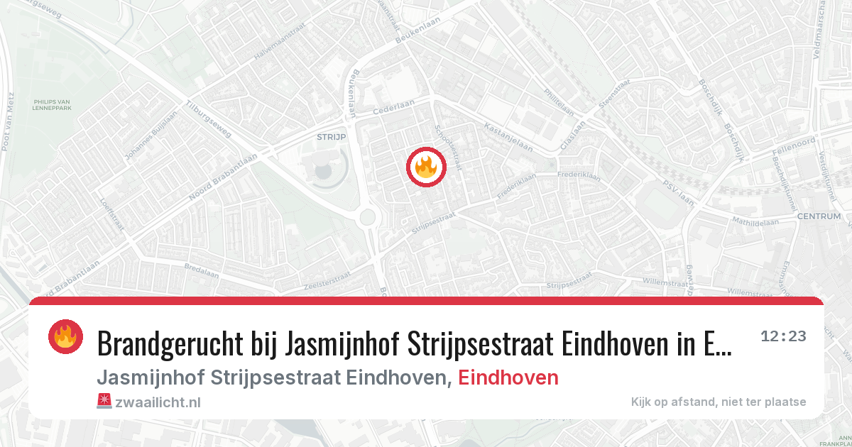 Brandgerucht bij Jasmijnhof Strijpsestraat Eindhoven in Eindhoven — 12 jun 2026