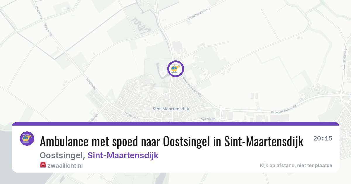 Ambulance met spoed naar Oostsingel in Sint-Maartensdijk — 21 jun 2026