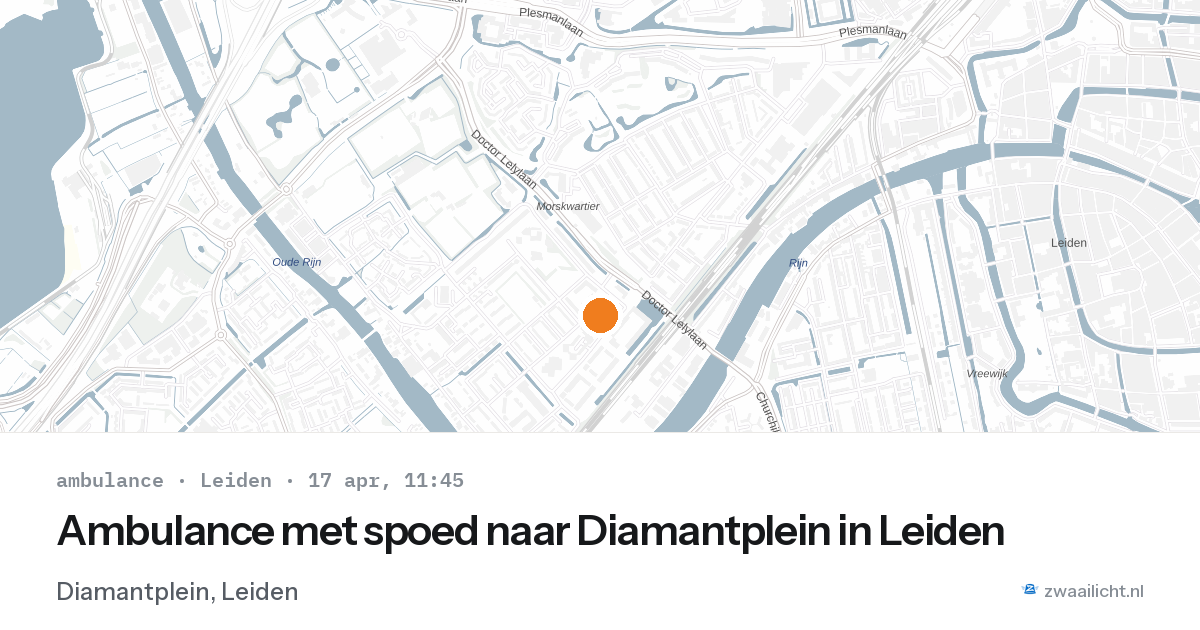 Ambulance met spoed naar Diamantplein in Leiden — 17 apr 2026