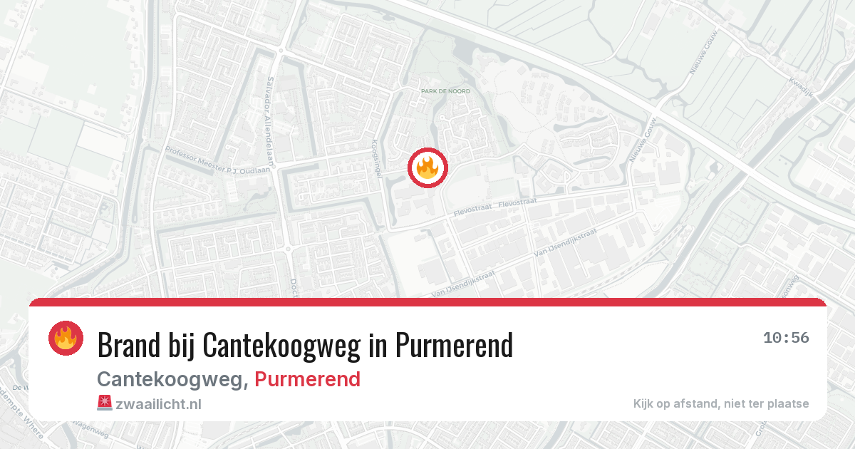 Brand bij Cantekoogweg in Purmerend — 13 apr 2026