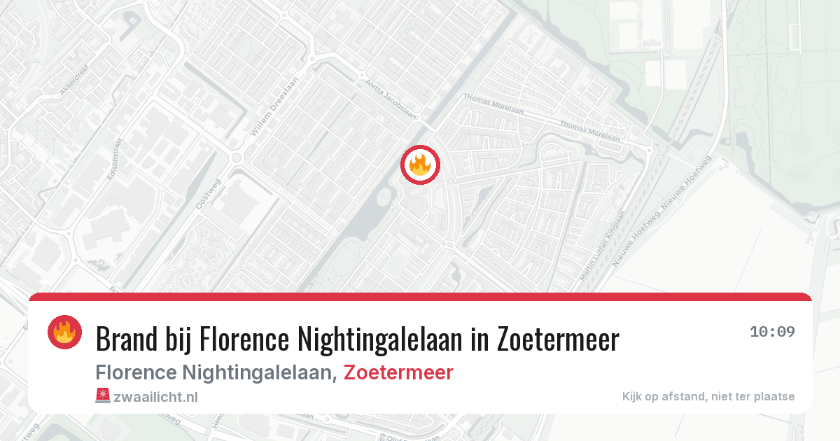 Brand bij Florence Nightingalelaan in Zoetermeer — 10 jun 2026