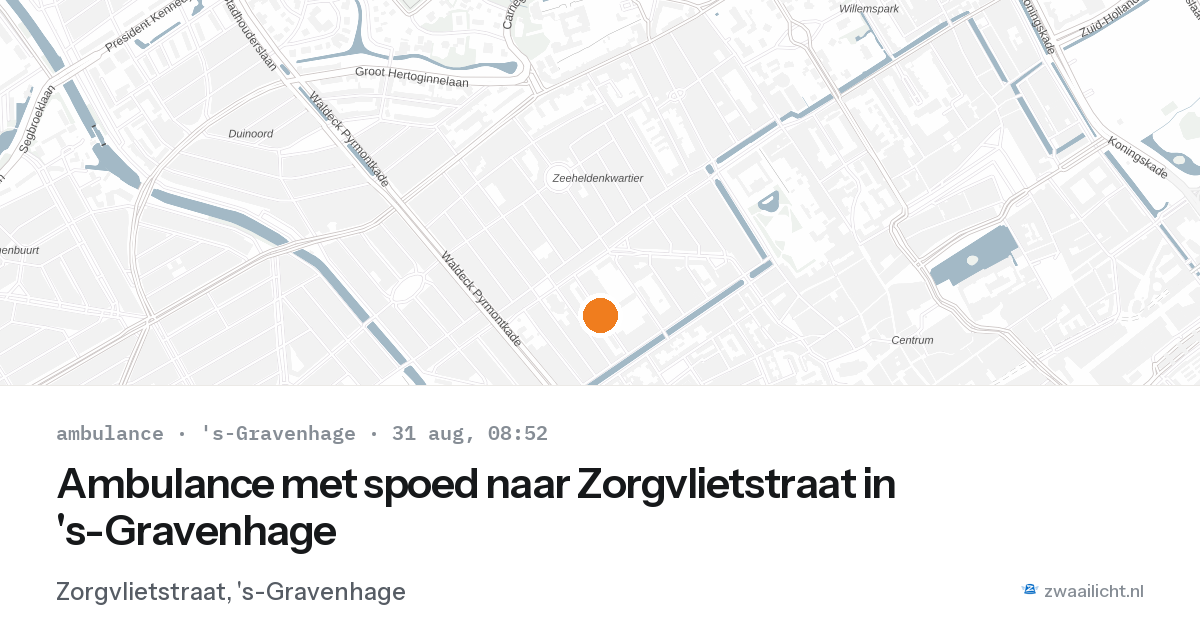 Ambulance met spoed naar Zorgvlietstraat in 's-Gravenhage — 31 aug 2026