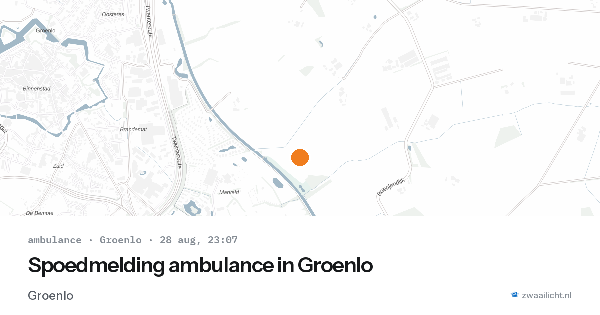 Spoedmelding ambulance in Groenlo — 28 aug 2026