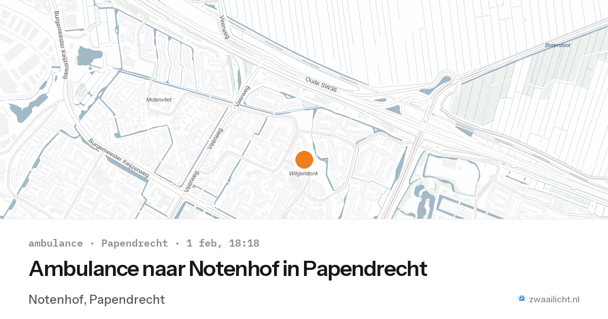 Ambulance naar Notenhof in Papendrecht — 1 feb 2026