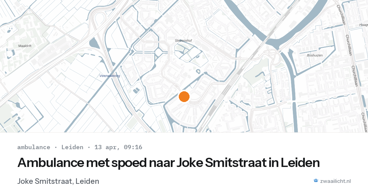 Ambulance met spoed naar Joke Smitstraat in Leiden — 13 apr 2026