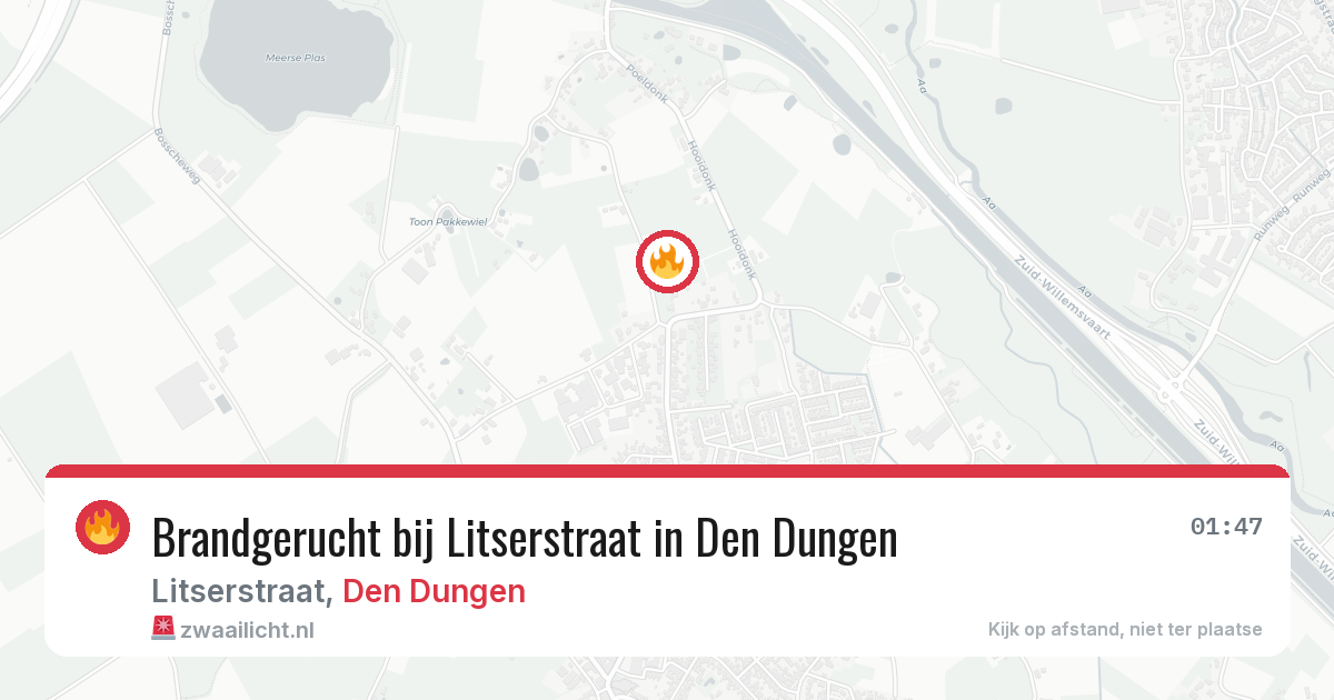 Brandgerucht bij Litserstraat in Den Dungen — 1 mei 2026