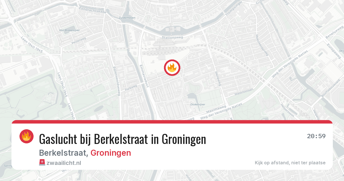 Gaslucht bij Berkelstraat in Groningen — 3 jul 2026