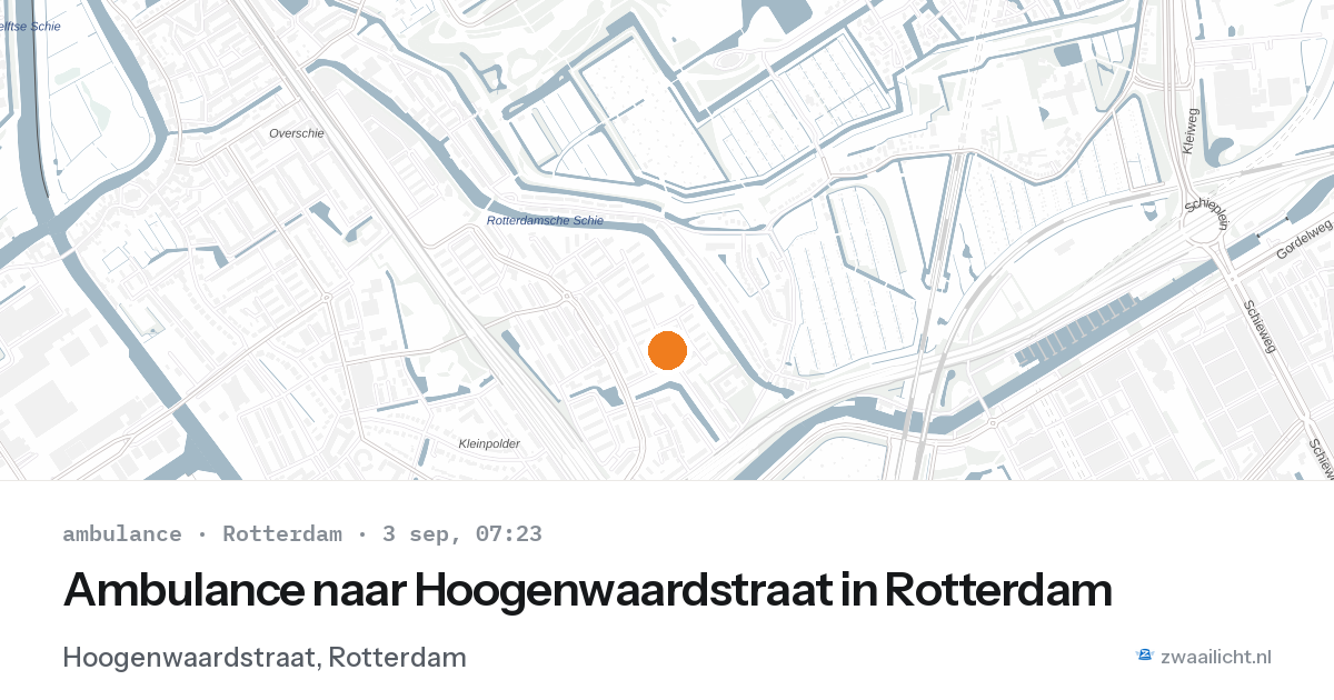 Ambulance naar Hoogenwaardstraat in Rotterdam — 3 sep 2026