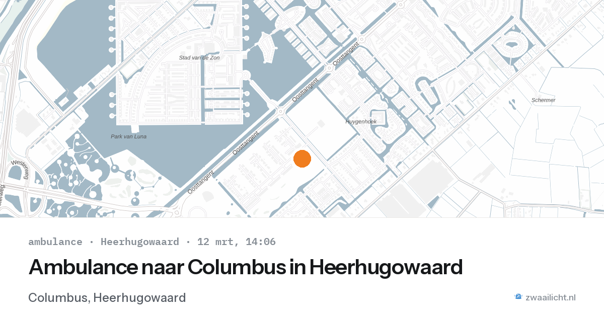 Ambulance naar Columbus in Heerhugowaard — 12 mrt 2026