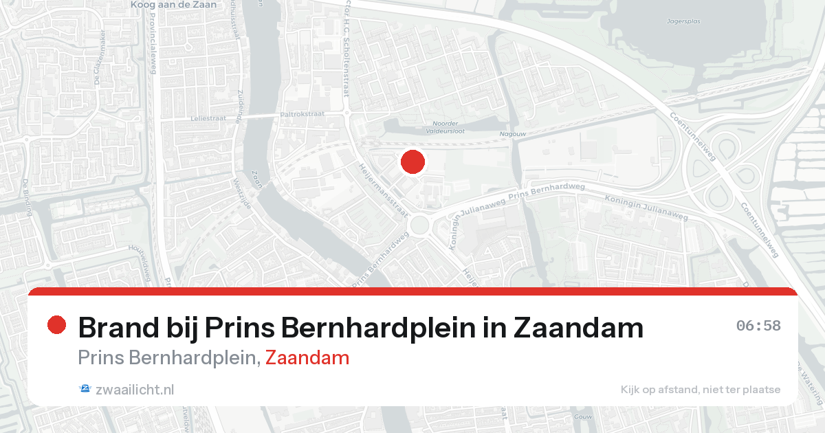 Brand bij Prins Bernhardplein in Zaandam — 18 aug 2026