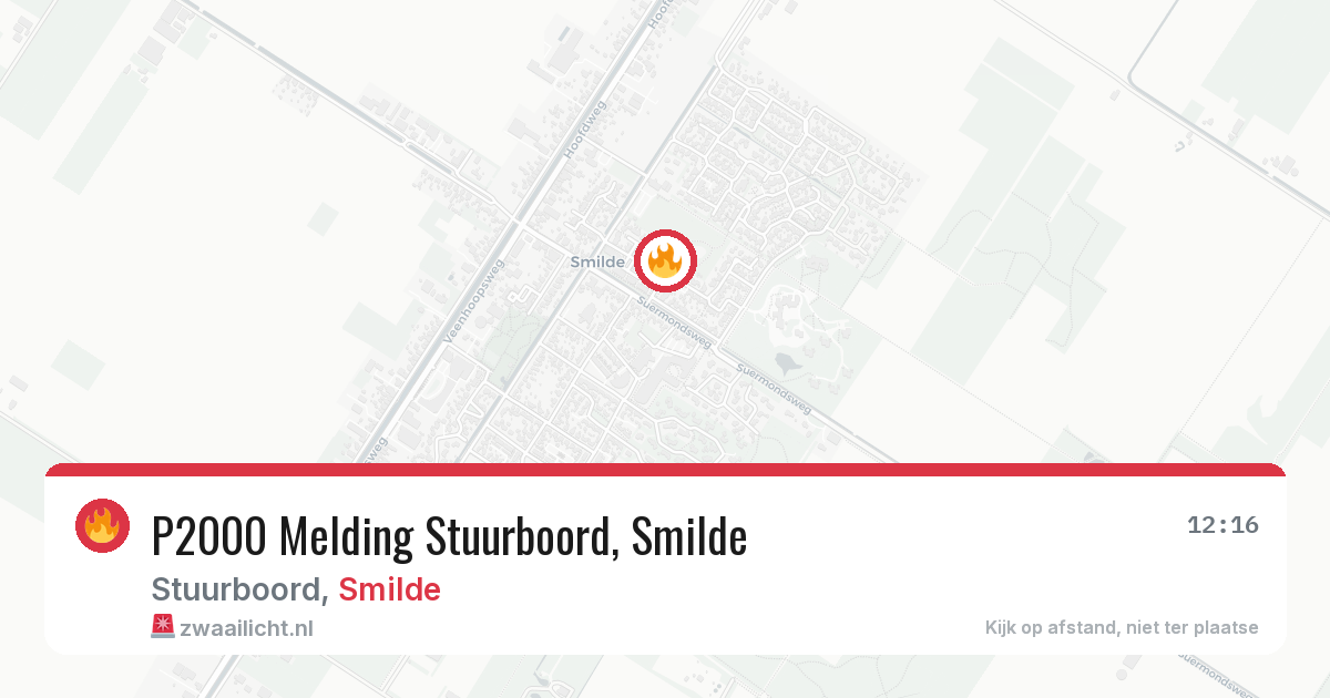 P2000 Melding Stuurboord, Smilde — 1 jun 2026