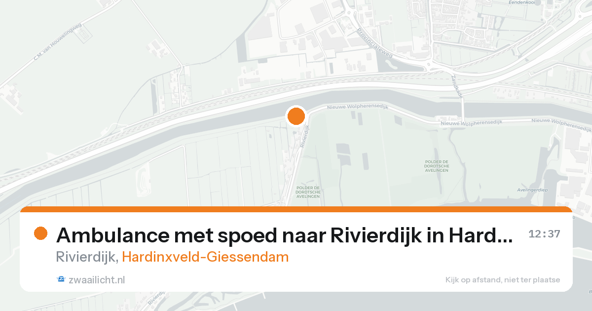 Ambulance met spoed naar Rivierdijk in Hardinxveld-Giessendam — 26 mei 2026