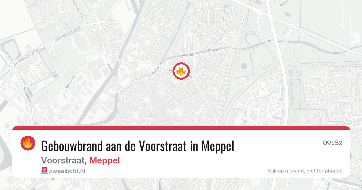 Gebouwbrand aan de Voorstraat in Meppel — 13 jul 2026