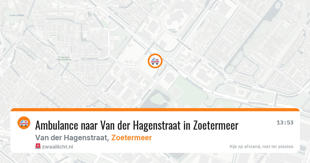 Ambulance naar Van der Hagenstraat in Zoetermeer — 1 jun 2026