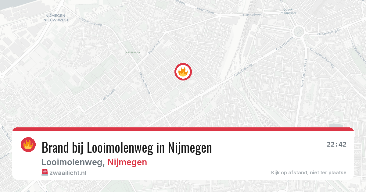 Brand bij Looimolenweg in Nijmegen — 30 jul 2026