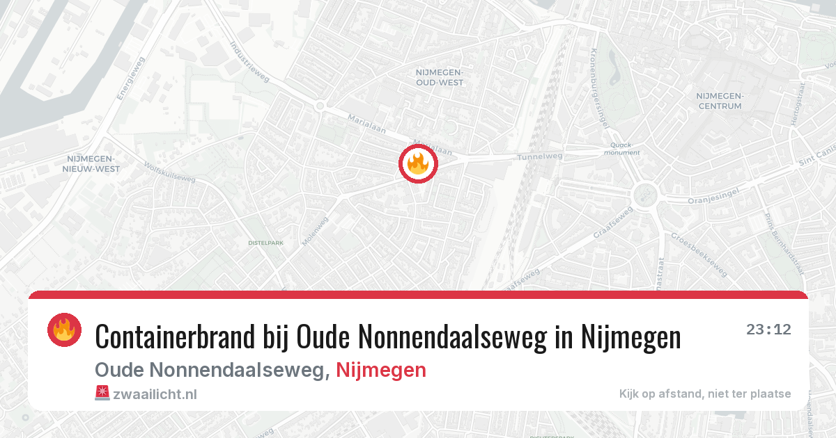 Containerbrand bij Oude Nonnendaalseweg in Nijmegen — 28 jul 2026