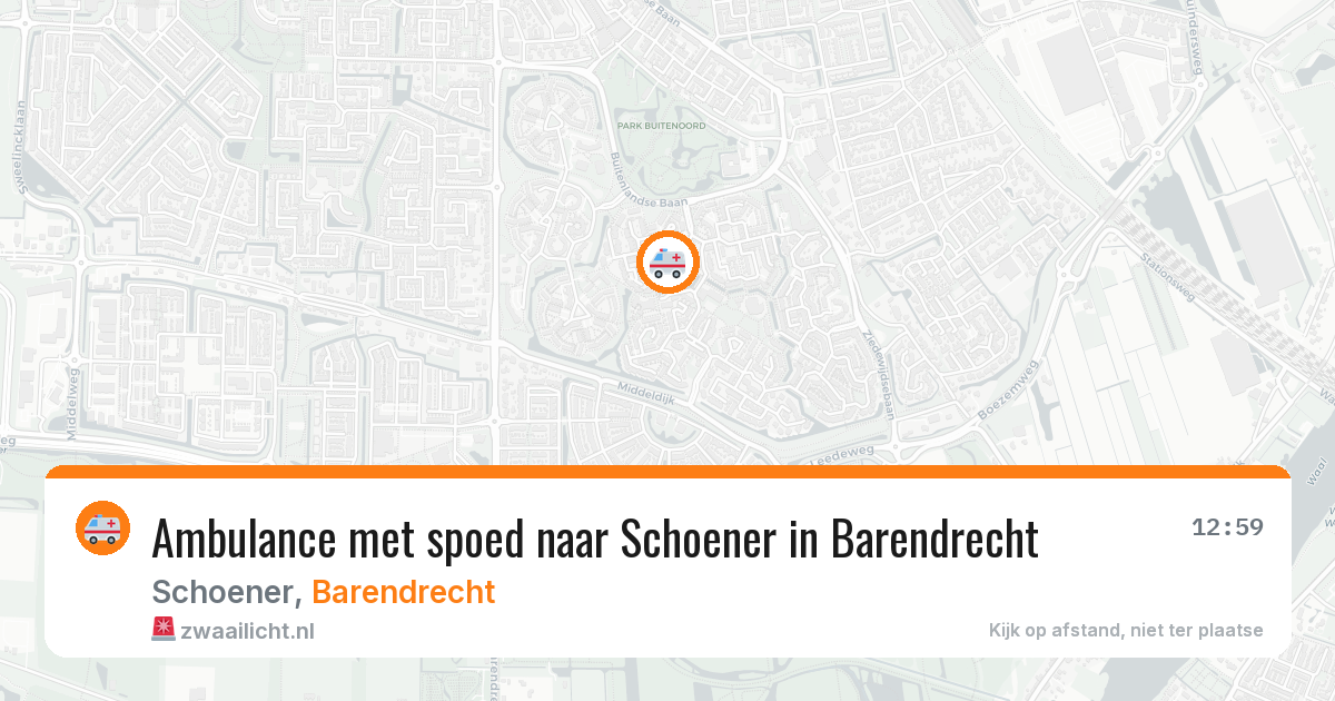 Ambulance met spoed naar Schoener in Barendrecht — 12 aug 2026