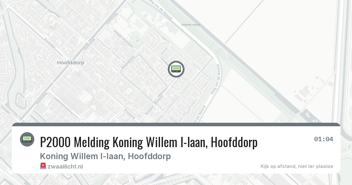 P2000 Melding Koning Willem I-laan, Hoofddorp — 28 feb 2026