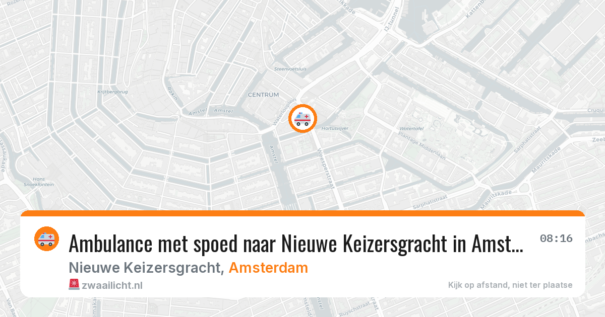 Ambulance met spoed naar Nieuwe Keizersgracht in Amsterdam — 12 mei 2026