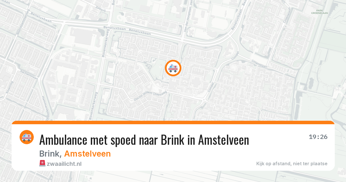 Ambulance met spoed naar Brink in Amstelveen — 4 jul 2026