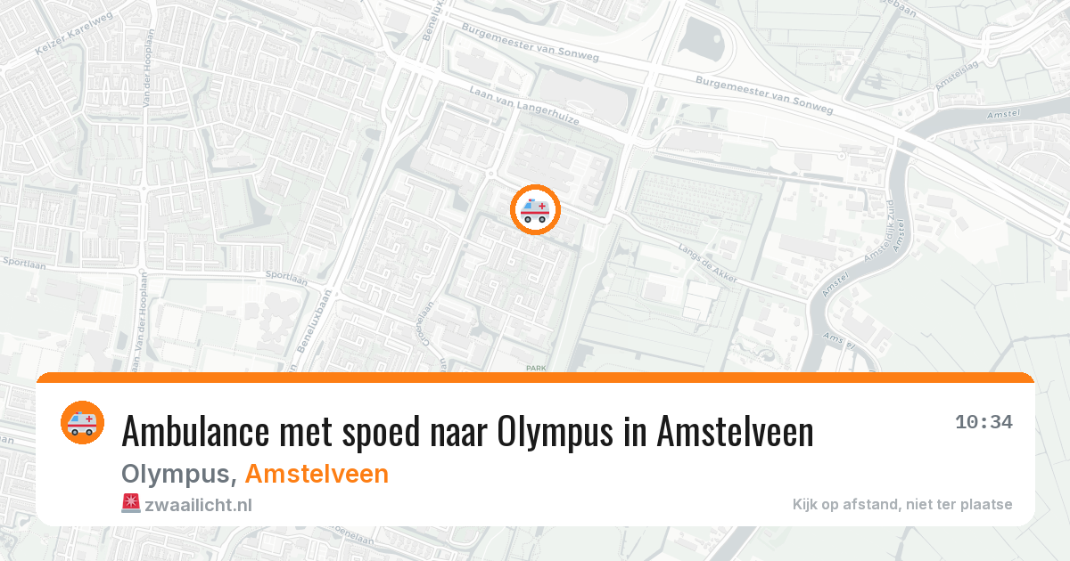 Ambulance met spoed naar Olympus in Amstelveen — 14 mei 2026