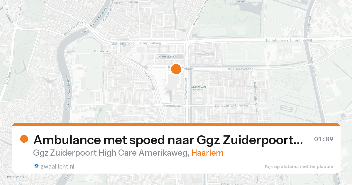Ambulance met spoed naar Ggz Zuiderpoort High Care Amerikaweg in Haarlem — 31 jan 2026