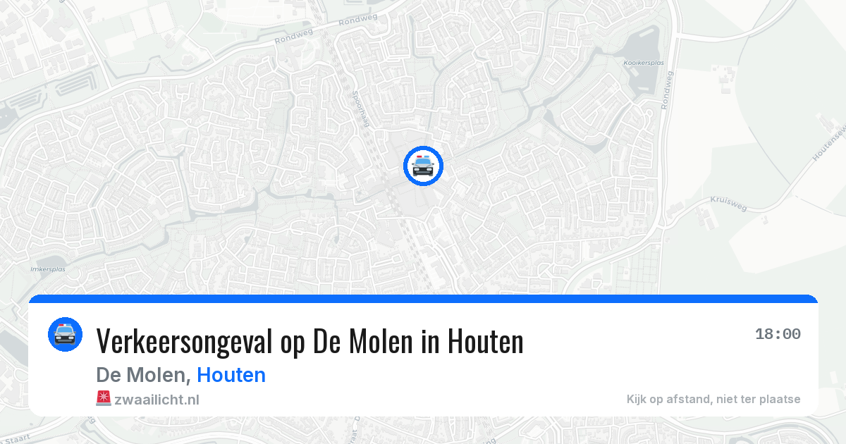 Verkeersongeval op De Molen in Houten — 29 mei 2026