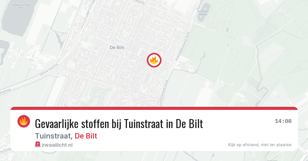 Gevaarlijke stoffen bij Tuinstraat in De Bilt — 19 jun 2026