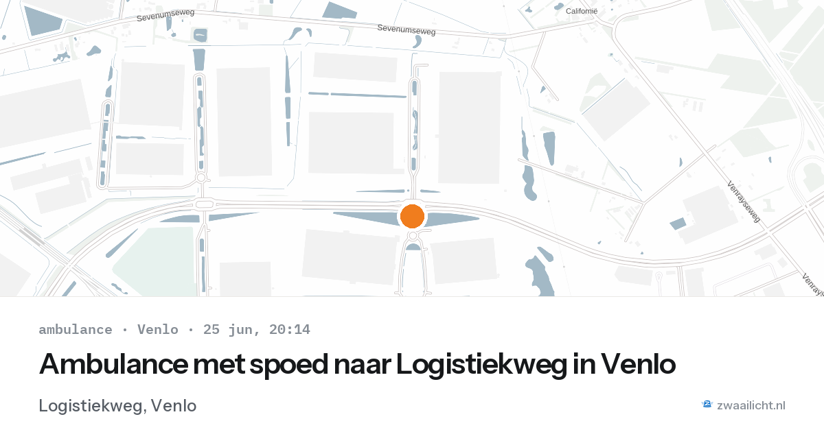 Ambulance met spoed naar Logistiekweg in Venlo — 25 jun 2026