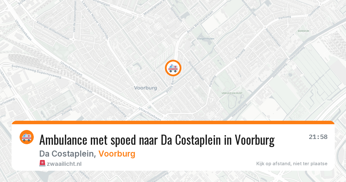 Ambulance met spoed naar Da Costaplein in Voorburg — 10 jul 2026