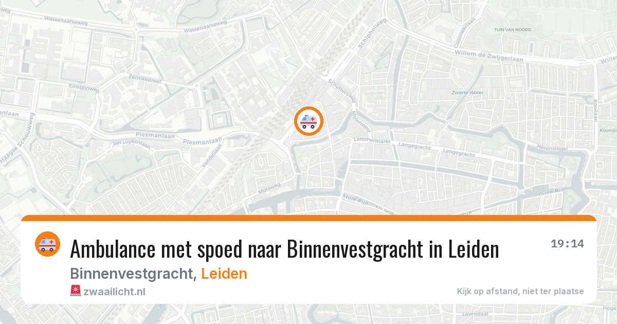Ambulance met spoed naar Binnenvestgracht in Leiden — 11 aug 2026