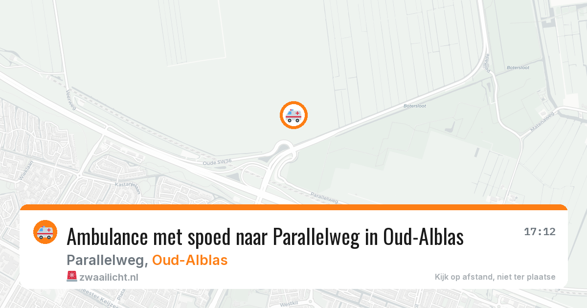 Ambulance met spoed naar Parallelweg in Oud-Alblas — 1 jul 2026