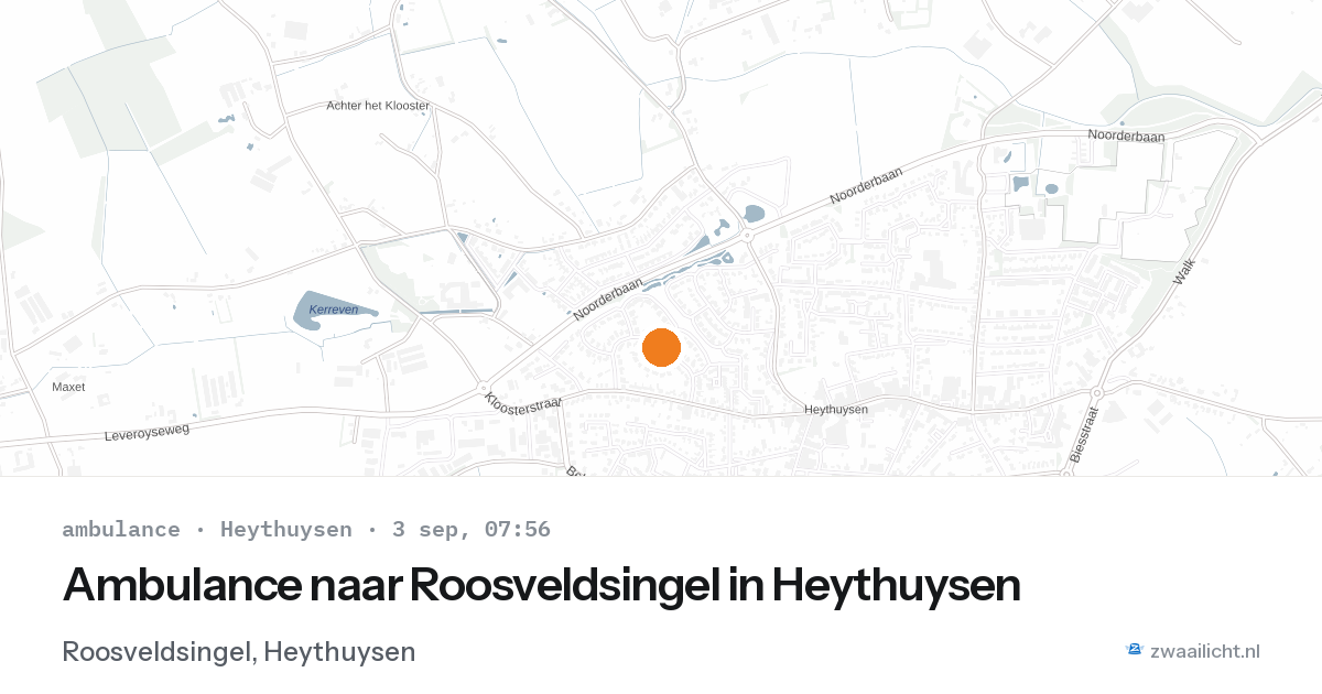 Ambulance naar Roosveldsingel in Heythuysen — 3 sep 2026