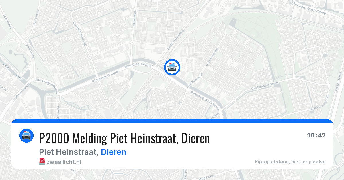 P2000 Melding Piet Heinstraat, Dieren — 16 jul 2026