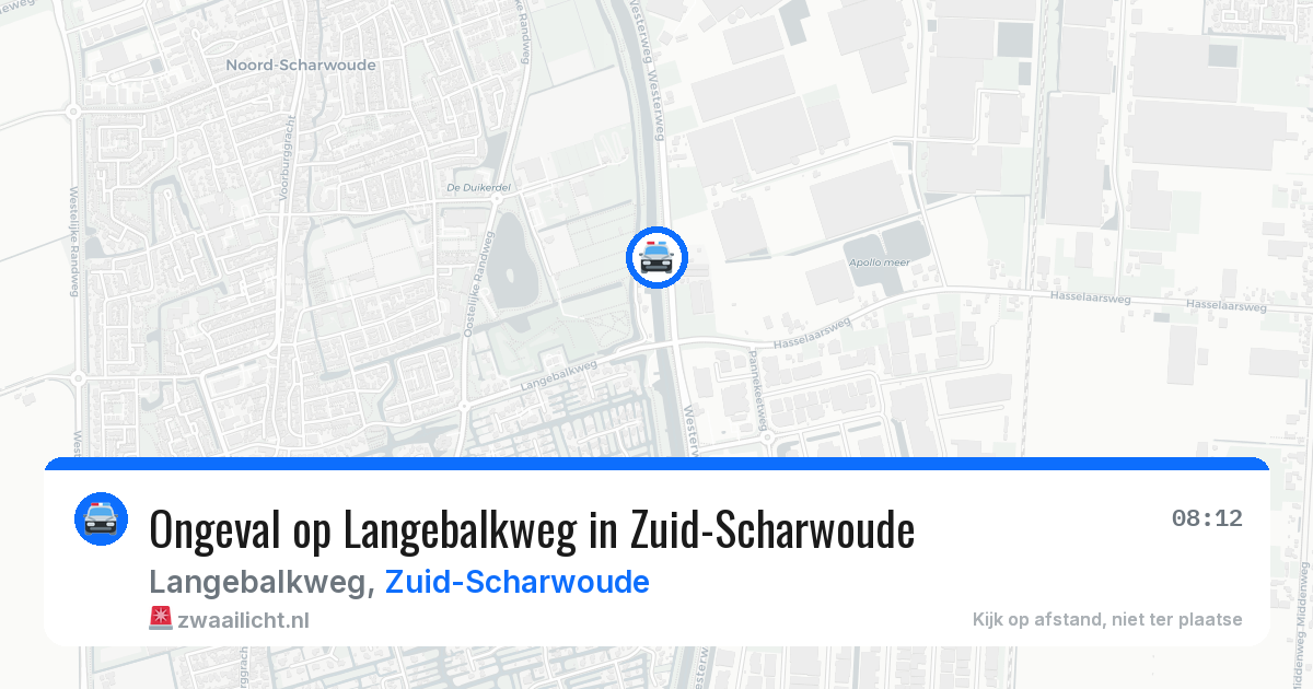 Ongeval op Langebalkweg in Zuid-Scharwoude — 23 mrt 2026