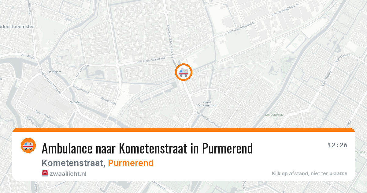 Ambulance naar Kometenstraat in Purmerend — 31 jul 2026