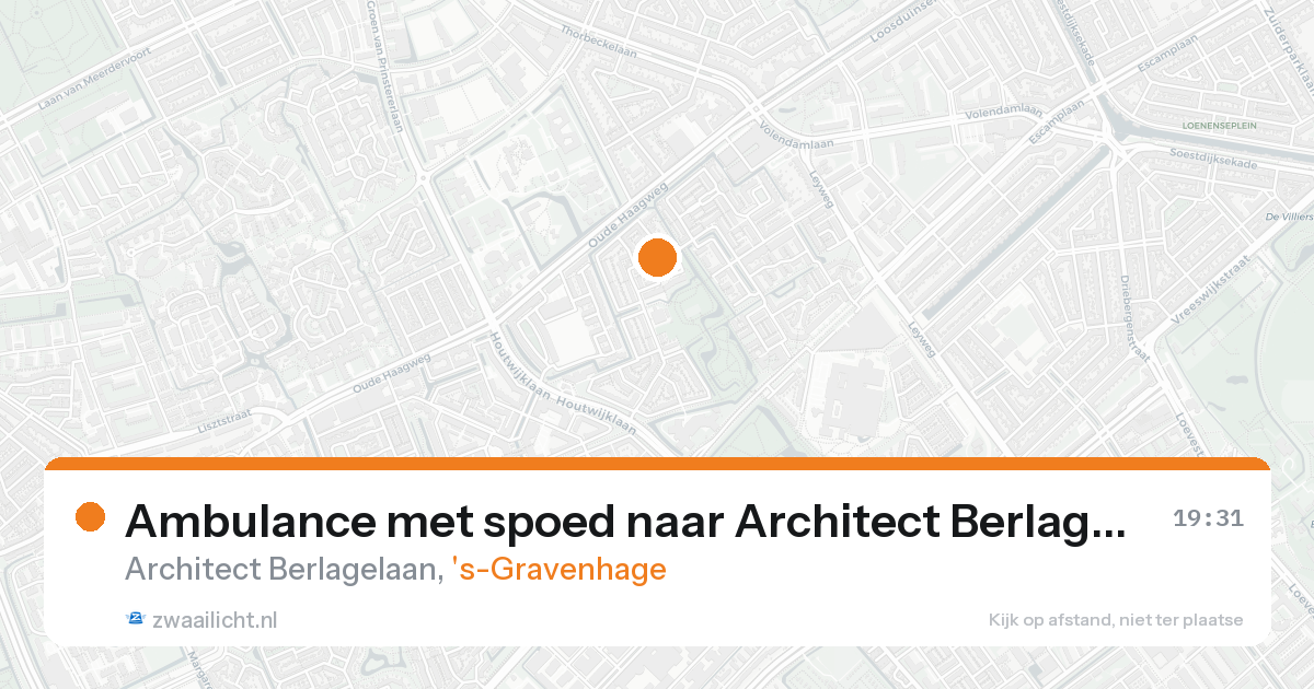 Ambulance met spoed naar Architect Berlagelaan in 's-Gravenhage — 17 aug 2026