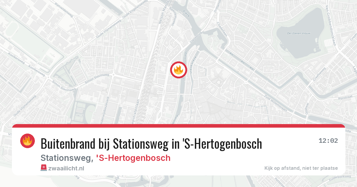 Buitenbrand bij Stationsweg in 'S-Hertogenbosch — 21 jun 2026