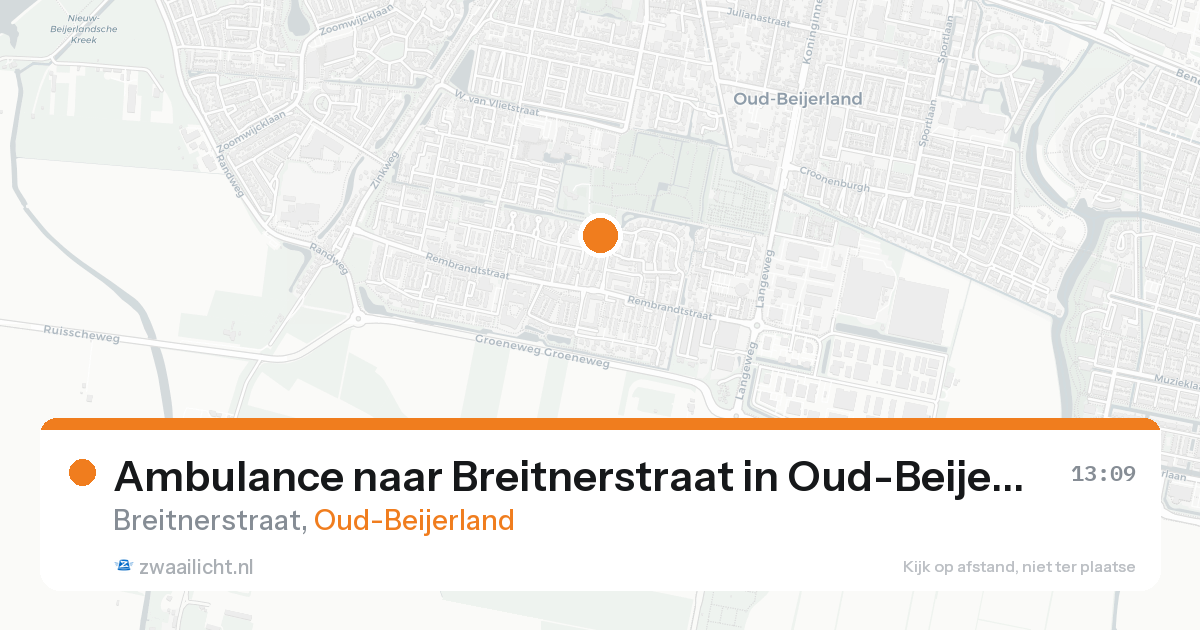 Ambulance naar Breitnerstraat in Oud-Beijerland — 20 aug 2026