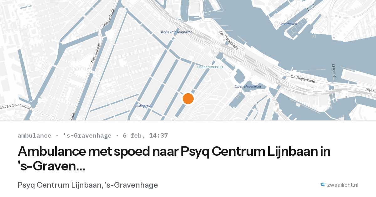 Ambulance met spoed naar Psyq Centrum Lijnbaan in 's-Gravenhage — 6 feb 2026